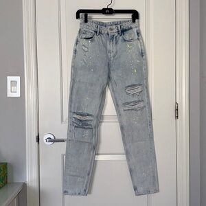 Bershka Distressed Mom Jeans